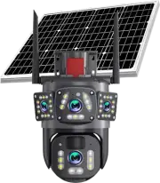 Wireless WiFi Solar Battery Powered Security IP Camera System CCTV PTZ Camera