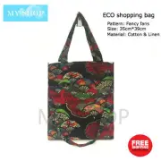 Hand- made Nature Cotton&Linen Full Lining ECO Shopping Bag, Shoulder Bag-- Fans