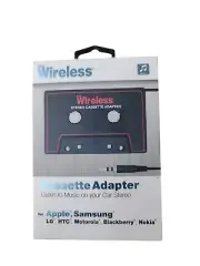 Wireless Universal 3.5mm Car Audio Cassette Adapter Black/Red 20070