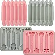 4 Pack Assorted Crayon Mold Cavities 3D Crayon Silicone Mold Triangle Crayon Mold Silicone Chocolate Making Mold