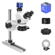 HAYEAR 7X-45X Binocular Stereo Microscope Magnifier Stand 4K Microscope Camera For Phone Repair Soldering