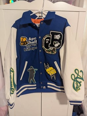 A Bathing Ape BAPE Varsity Bomber Jacket Japanese Fashion