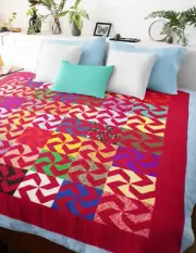 Large Graphic Scrap quilt - FINISHED QUILT - Great masculine look - Must See !
