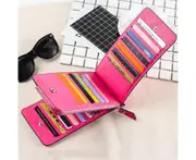 High Quality PU Leather Zipper Around Long Wallet Handbag Card Holder Coin Purse for Men and Women