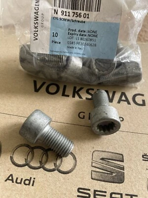 2x Genuine PORSCHE Cylinder Fitting Screw With Inner Multipoint Head N91175601