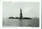 *NY Postcard-"Bedloe's Island & Ellis Island" -*Statue of Liberty, NY {C25}-