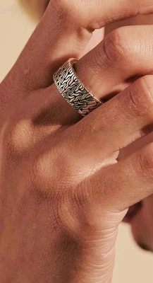 Brand New John hardy Men’s Classic Chain Sterling Silver Ring Size 10