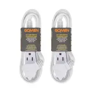 6 Feet Indoor Extension Cord with 3 Outlets, AWG 16/3 Angled Flat Plug Power ...