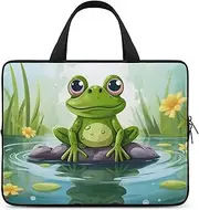 Laptop Case Sleeve Shockproof Computer Carrying Bag Frog in A Pond Notebook Case Cover Laptop Bag Water Resistant Computer Cases Tablet Briefcase for Travel Business 12 Inch