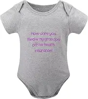 [WOOYONGING] How Dare You Throw My Grandpa Off Newborn Take Home Outfit Girl Short Sleeve Summer Romper Baby Boy White Baby Gir