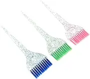 Ipetboom 3pcs Hair Dye Brush Set Crystal Handle Applicator Brush for Hair Dyeing Styling Tools Salon