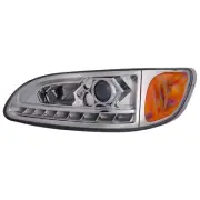 Headlight Fits Peterbilt Heavy Duty Trucks Driver Clear Housing Halogen Lamp