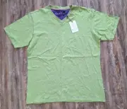 NWT Robert Graham Plumbata "swamp" green T shirt mens size Large