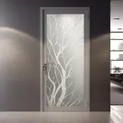 Frosted White Tree Silhouette Decal for Glass Door - Elegant Etched Branch