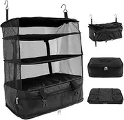 [Fulasun] Luggage Organizer Bag, Travel Luggage Organizer Waterproof Nylon Travel Shelves Bag Foldable Hanging Packing Cube Portable Luggage Packing Organiser Suitcase Storage Bag with Zipper