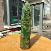 462g Natural Emerald Obelisk Tower Point Quartz Crystal mineral Healing Energy