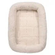 Slumber Pet High Pile Fleece Bumper-Style Crate Pet Bed - Natural