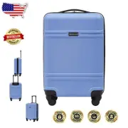 Lightweight 22-Inch Skyline Blue Spinner Suitcase with 360-Degree Wheels