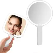Handheld LED Makeup Mirror with Fill Light Portable Cosmetic Mirror Dormitory