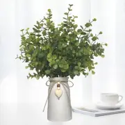 Realistic Artificial Eucalyptus Plant in Ceramic Vase, Fake Greenery for Home...