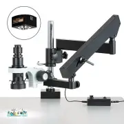 AmScope H800 0.7X-5X Zoom LED Microscope Articulating Arm + 18MP Camera USB 3.0
