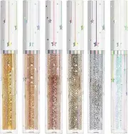 YRTUOP Glitter Eye Liner Liquid | 6 Colors Waterproof Set, High Pigmented Smudge-Proof Long-Lasting Glitter Eyeliner for Women