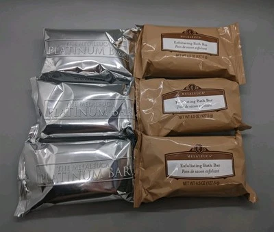 Melaleuca Bath Bars, Lot of 6, PLATINUM EXFOLIATING, Soap, Factory Sealed NEW