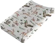 Woodland Wild Animals Hunting Baby Changing Pad Cover Sheets for Boys & Girls 32''x16'' Hunting Animals Boho Leaves Unisex Fitted Diaper Change Table Sheets Soft Breathable Changing Table Mats