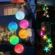 LED Color Changing Solar Wind Chimes Light Hanging Hummingbird Ball Garden Decor