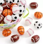 12 LOT Sports Themed Plastic Easter Eggs Treat Fillable Egg Hunt Sport Balls NEW