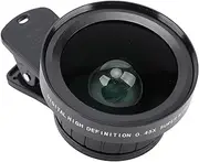 Universal 2 in 1 Cell Phone Camera Lens Kit, 12.5X Macro Lens Fisheye Lens, 0.45X Wide Angle Universal Clip Lens Kit, Optical Glass Lens, for Street Photography Landscape Selfies