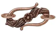 Clasp, S-Hook, 2 Sets Antiqued Copper Pewter 24x14mm Floral Clasps with 2 Rings*