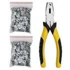 600 Pcs Rabbit Chicken Wire Cage Clips with Fence Pliers Hog Rings for Wire Cage