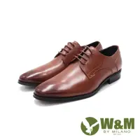 在飛比找momo購物網優惠-【W&M】男 氣墊感素面綁帶皮鞋 男鞋(棕)