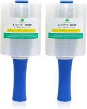2 Pack Mini Heavy Duty Strectch Film with Handle for Pallet Wrap Moving