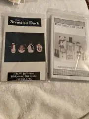 The Stenciled Duck Snowmen Fire Screen Craft Pattern Wood Paint Lot Of 2