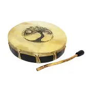 Ceremonial Drum - Tree of Life, 12" Diameter, Includes Beater, Handmade & Pai...