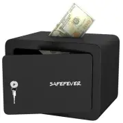 Small Cash Box, 0.23 Cubic Steel Petty Cash Box, Small Money Safe with Drop S...