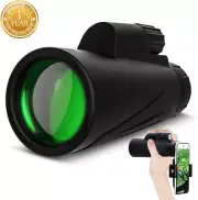 Monocular Telescope 12x42 High Power Compact Scope with Smartphone Adapter Mount