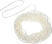 Sewroro Faux Pearls Lace Ribbon Wide Beaded Lace Trim for DIY Crafts Wedding Decor Durable Faux Pearl Fringe Applique for Costumes Lamp Shades and Fashion Accessories