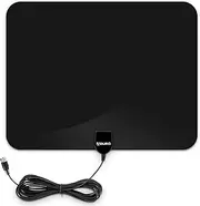 Aduro Amplified HD Digital TV Antenna, 50 Miles Ultra Thin Indoor Antenna Support 4K 1080P for All HDTV Includes Coaxial Cable (Rectangle Black)