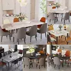 FATIVO Kitchen Extendable Dining Table Stretchable 130-160cm Marble Leaf Tables
