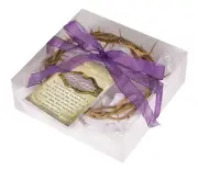 Crown of Thorns Real Wood in Gift Box with Scripture Tag 6 Inch Round