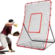 Baseball Rebounder Net Pitchback Net，Angle Adjustable Pitch Trainer Simulate ...