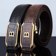 Luxury Designer Leather Belt Crocodile Automatic Buckle Waist Strap for Jeans