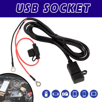 SAE to USB Cable Adapter Waterproof USB Charger Cable Inline Fuse Motorcycle