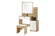 Oikiture Dressing Table Stool Set LED Natural White