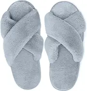 Slippers for Women - Fuzzy Slippers - Cross Band Fur Style House Shoes - Soft Plush Fleece Slides - Sexy House Slippers - Clouds Collection
