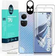 2 Pcs Screen Protector For Oppo Reno10 5G 6.7"(Not For Oppo Reno10 Pro 5G/10 Pro+ 5G/10x Zoom),Flexible TPU Film,With 1Pc Camera Lens Protector,1Pc Back Film[Easy to install]