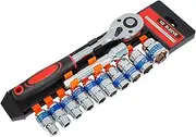 Wrench and Socket Set - 1/2 Inch Ratchet Wrench Set - Automotive Truck Motorcycle Mechanic Tool for Workshop Industrial Construction Electrician Garage Vehicle